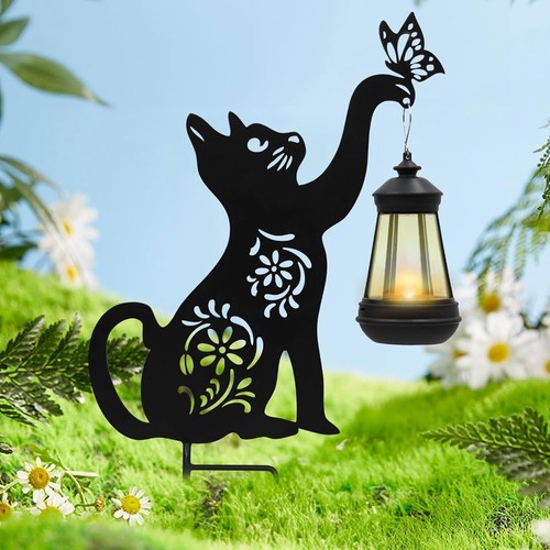 Cat Lamp, Outdoor Decorative Solar Cat Stake, Outdoor Lights Yard Ornament Decor