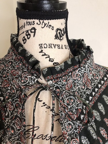 Umgee USA Womens Medium Long Oversized Blouse Mixed Media Floral Boho Flutter - Picture 5 of 8