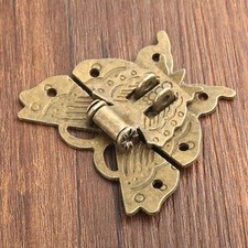1X Furniture Hardware Butterfly Shape Hasp Lock Vintage Jewelry Box Latch Clasp