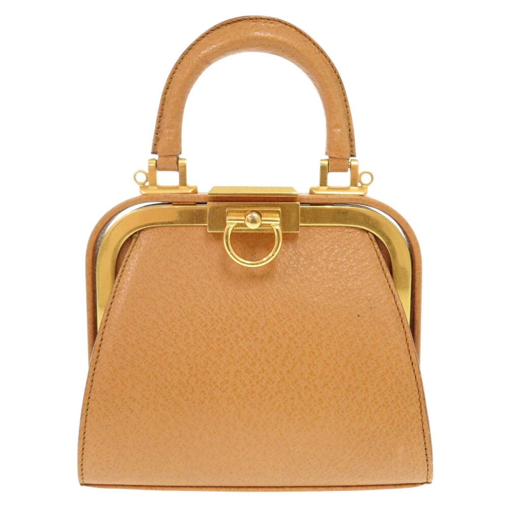 AUTHENTIQUE sac à main Christian Dior vintage logo plaque cuir marron