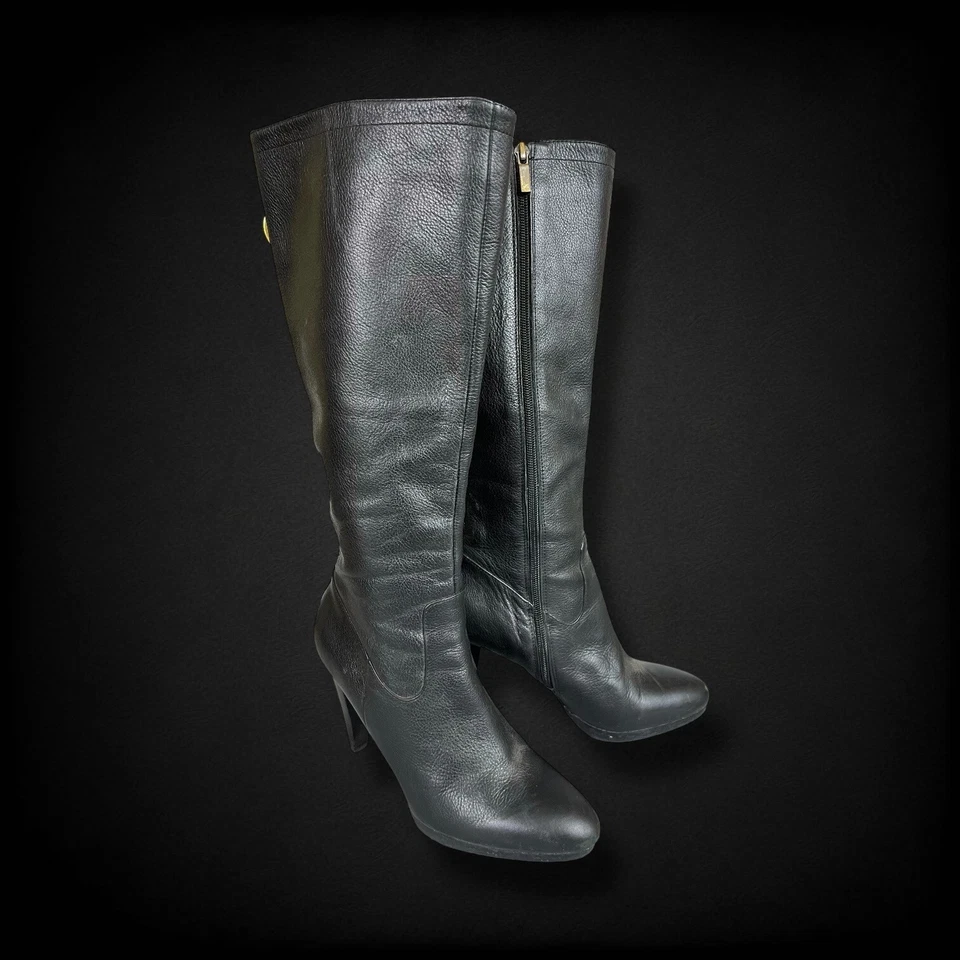 Botas hasta la rodilla Banana Republic para mujer talla 8,5 de cuero negro Foto 4 de 4