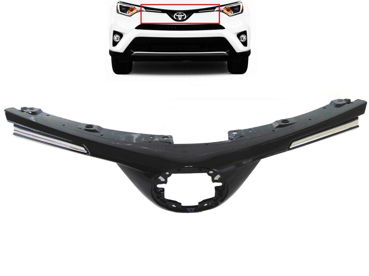 Rejilla Delantera Superior Para Toyota RAV4 2016-2018, Con Tira Cromada - Color Negro/chrome, Número TO1200406
