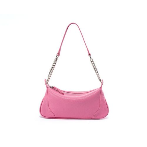 Women's Baguette Underarm Shoulder Bag High-quality Pink Sheepskin Handbag