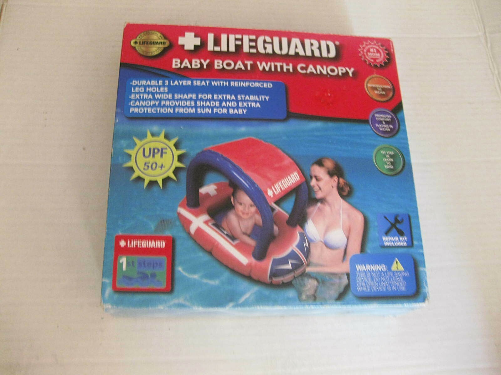 Official Lifeguard Water Inflatable Baby Boat Float1st Steps red NEW ...