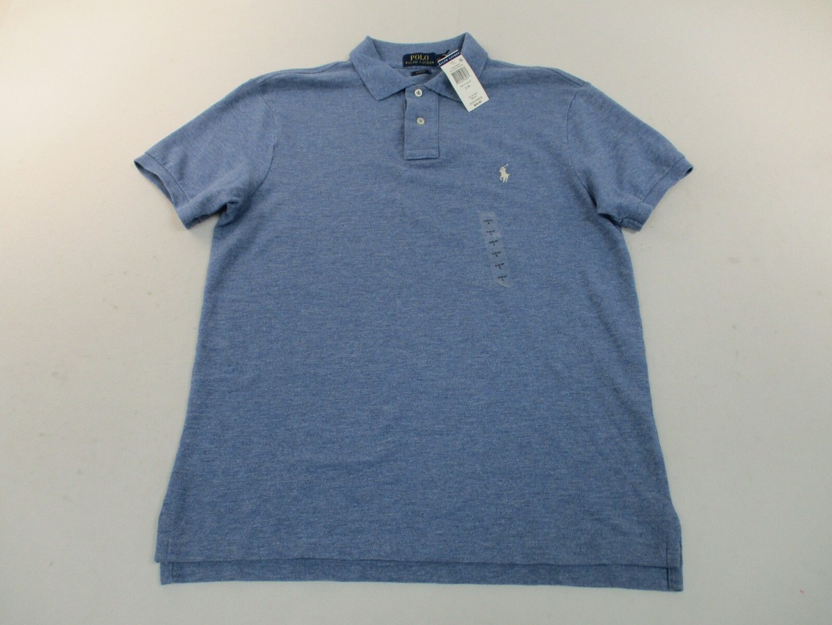 Polo Ralph Lauren Polo Shirt Mens Large Blue Short Sleeve Slim Fit