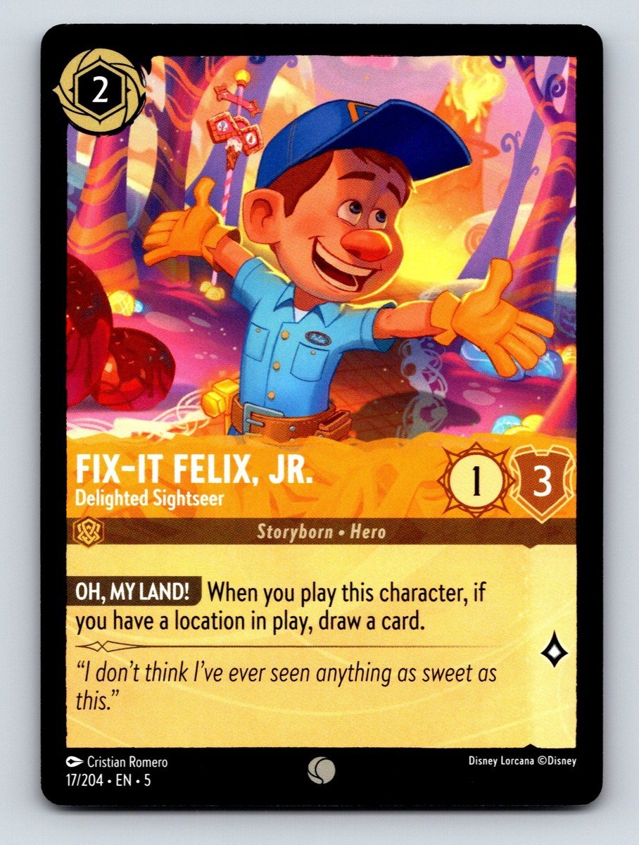 Rare Disney Lorcana Card Fix It Felix Jr Delighted Sightseer Rare Disney Lorcana Card Fix It Felix Jr Delighted Sightseer