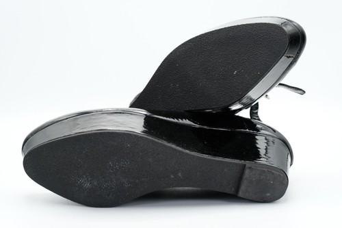 Robert Clergerie Vicky Women's Size 6 B Black Patent Leather Ankle Strap Wedges - Picture 10 of 13