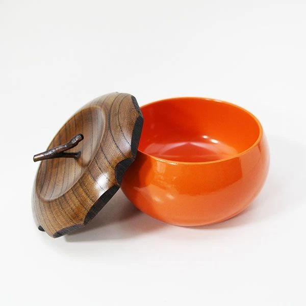 Persimmon Lacquer Box Case Natural Wood Japanese Traditional Craft New - Image 2 of 4