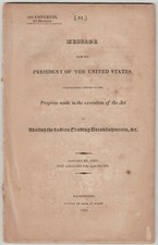 1825 Booklet A Printed Message From JAMES MONROE to Abolish INDIAN Trading Posts