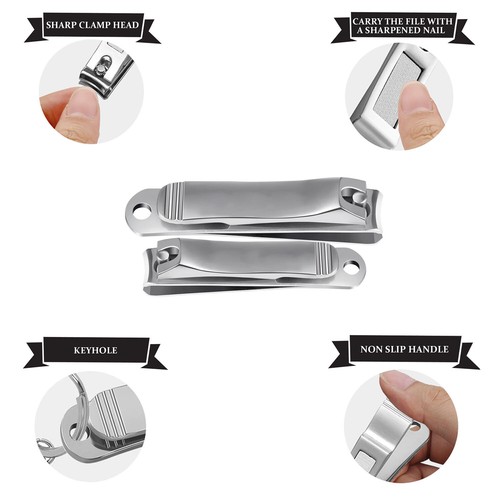 2 Stück Edelstahl Nagelknipser - mühelose Zehen- & Fingertrimmerzange