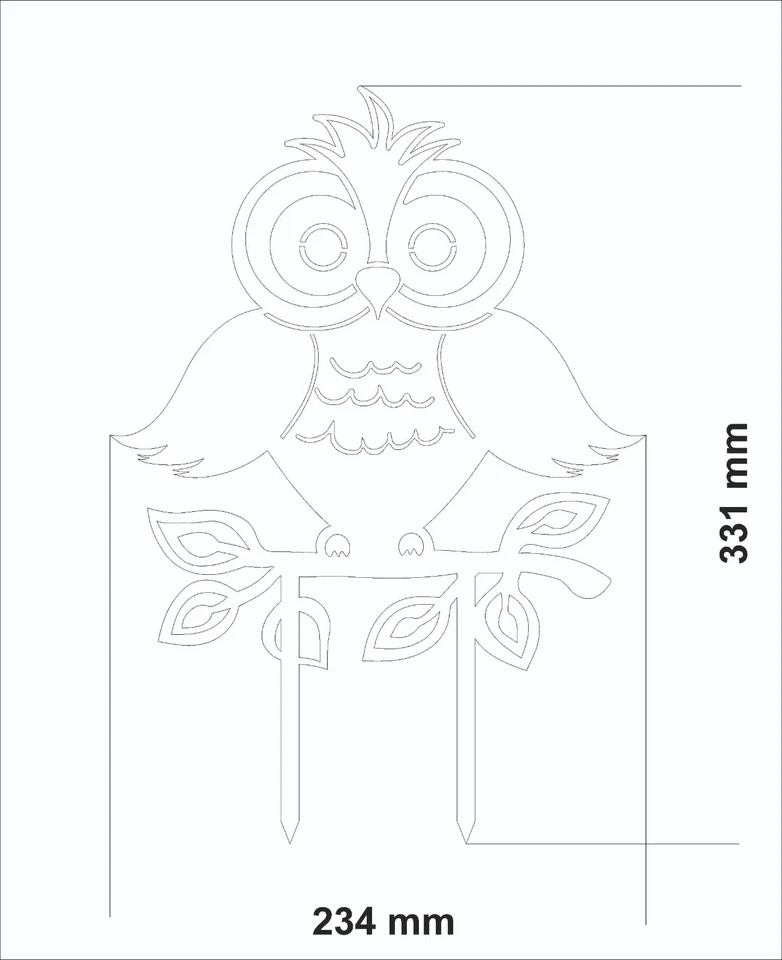 Gartenstecker kleine Eule aus Metall, 33 cm hoch, Gartendeko, ostern, Edelrost - Bild 3 von 3