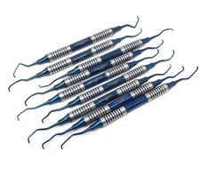 GERMAN  SET OF 9 PCS PERIODONTAL GRACEY CURETTES KIT DENTAL SURGICAL INSTRUMENTS