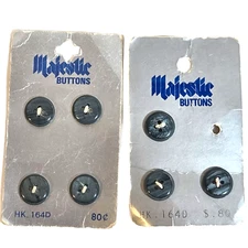 Majestic Buttons Vintage Green Set of 7 Size 20 1/2" HK 164D 4 Hole Flat 2 Cards