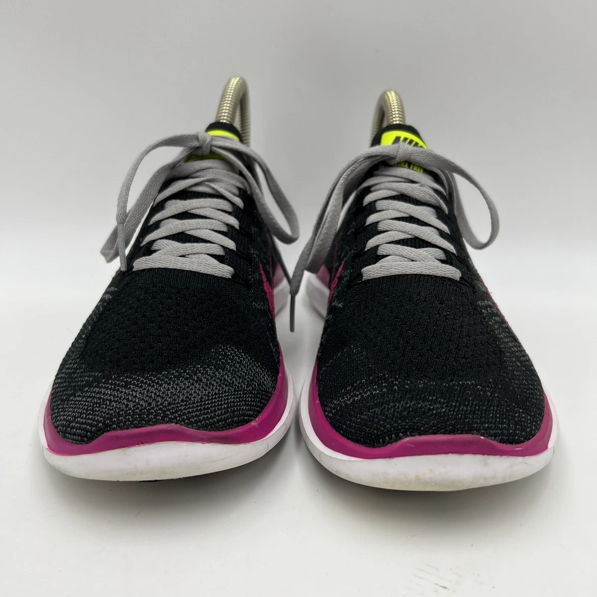 Size 9 Nike Free 4.0 Flyknit Pink Black Nike ID Sneaker Shoe