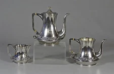 Genuine Vintage Antique Russian Imperial Silver 84 3-Piece Tea Set Hallmarked HT
