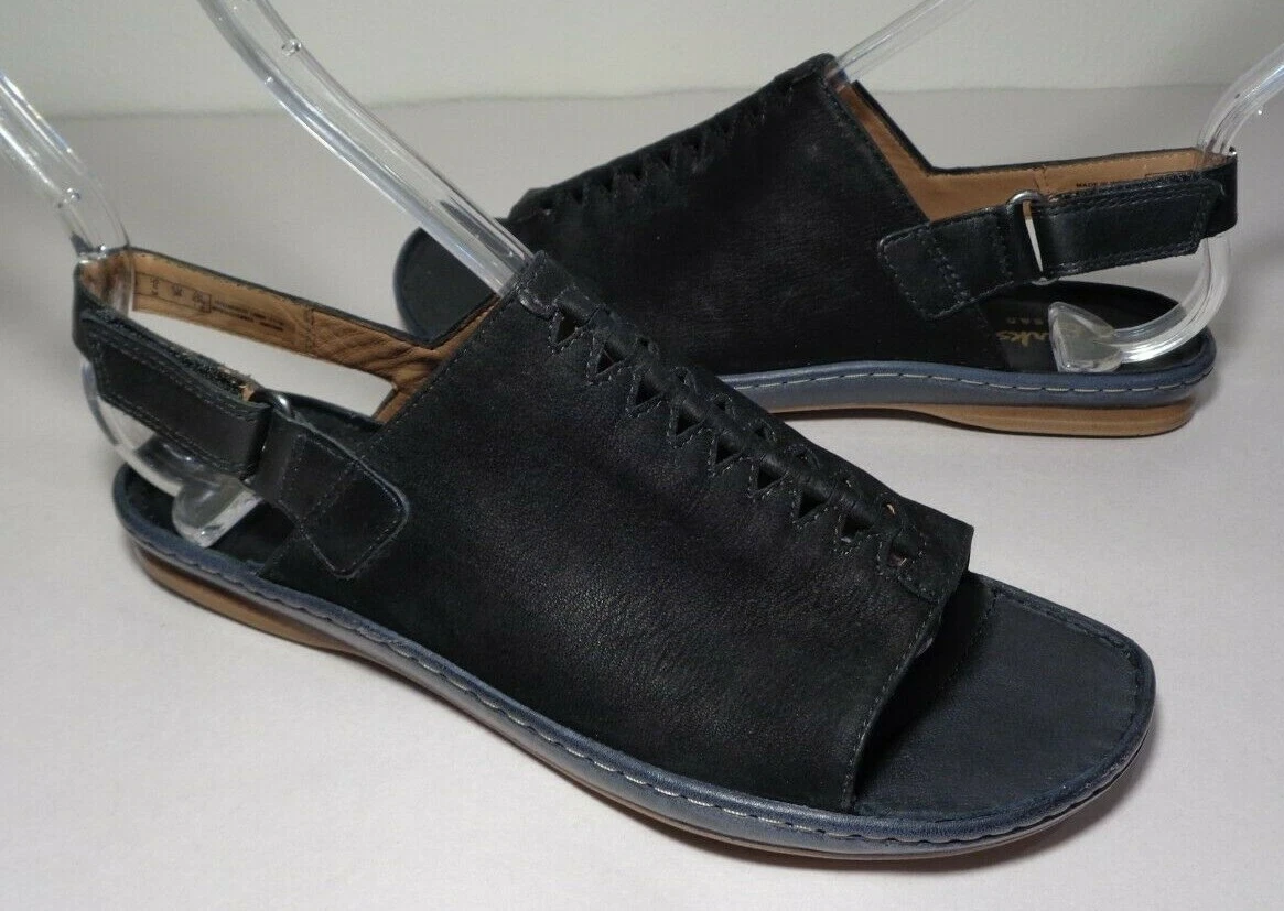 Sandali neri Clarks taglia 6 M SARLA FORTE in pelle nabuk nuove scarpe da donna