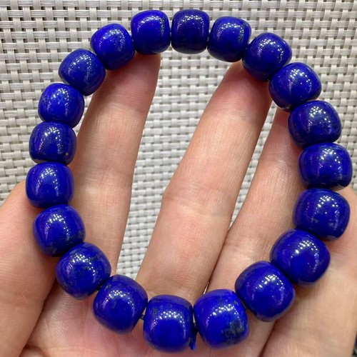 10,5*9,5 mm Natürliches Königsblau Lapislazuli Stretch Kristall Perlen Armband AAAAA - Bild 4 von 9