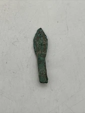 genuine ancient bronze Greek Bilobate tanged arrowhead  650-250 BC intact 1.5”