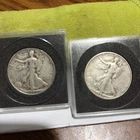 1937-1945 walking liberty half dollar silver / two lots