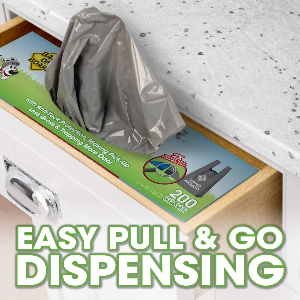 Bolsas a bordo bolsas de residuos de perros extra gruesas 200 unidades a prueba de fugas dibujar con una mano Foto 2 de 4