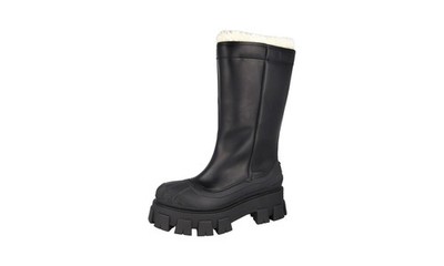 PRADA Leder + Lammfell Monolith Winter Stiefel - 1W380M - Schwarz -  40 UK 7