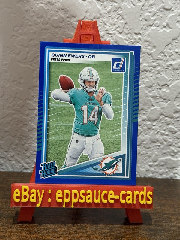 Quinn Ewers Rookie 2025 Donruss Blue Press Proof Rated Rookie