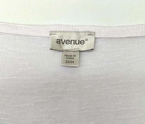 Avenue Top taglie forti 22/24 bianco senza maniche scollo a V con volant orlo asimmetrico fata - Foto 3 di 13
