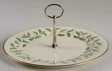 LENOX ~ Holiday Holly TERRACE Single Tier  Server Tray ~ NEW