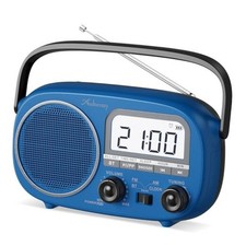 Portable AM FM Rechargeable Radio with Best Reception, Digital Cobalt Blue--LCD