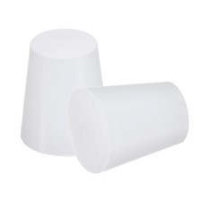 Silicone Rubber Tapered Cap 17mm to 23mm Solid White 10 Pieces