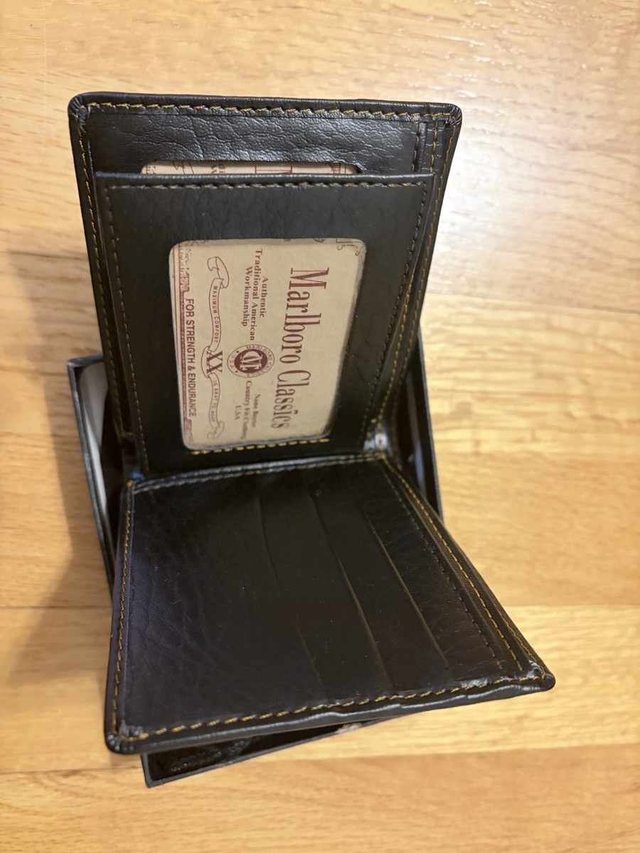 Marlboro Classics Black Bifold Men's Wallet with Logo Accent | eBay