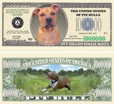 40 Pack Pit Bull Terrier Dog Money Collectible Novelty 1 Million Dollar Bills