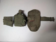Vintage US Army Pistol Belt Web Gear Canteen E Tool Cover First Aid Pouch OD