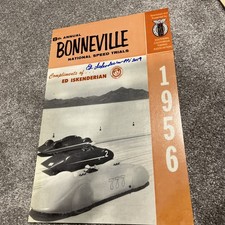 Ed Iskenderian Signed 1956 Bonneville Speed Trials Cover Photo