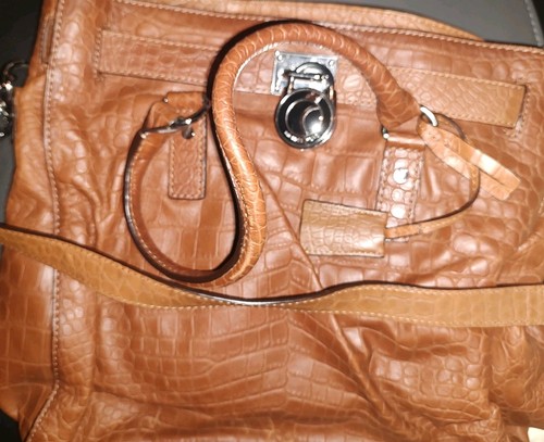 MICHAEL KORS LEATHER LADIES WOMEN TAN BROWN SHOULDER BAG CHAIN LINKS STRAP CLEAN - Picture 9 of 24