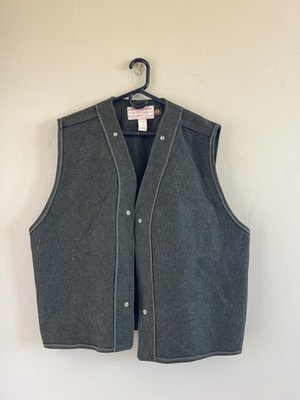 Vintage FILSON Men's Green 100% Virgin Wool Snap Vest Liner Style #21 Size  44