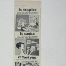 Vintage 1969 Swingline Stapler Print Ad With Illustrations MOD Cartoon