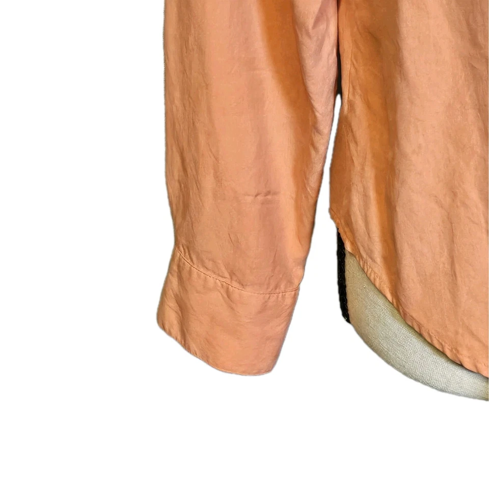 100% Silk Coral/Peachy Button up Shirt Womens SZ 8 Casual Dressy Business Preppy - Image 4 of 4