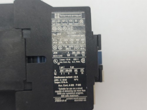 Telemecanique LP1D1810 Contactor , 32Amp, 24V Coil - Picture 19 of 21