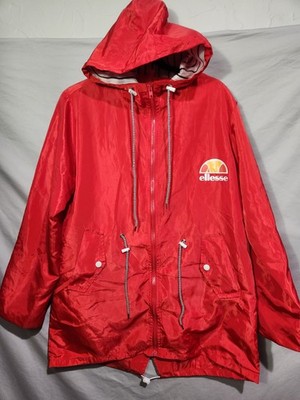 Ellesse Full Zip Up Lightweight Red  Windbreaker No Tags ~ Mens Large Pockets