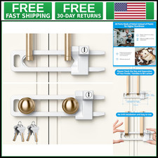 Matte White Keyed Cabinet Lock - 2 Locks & 4 Keys, Key Alike, Childproof Latch