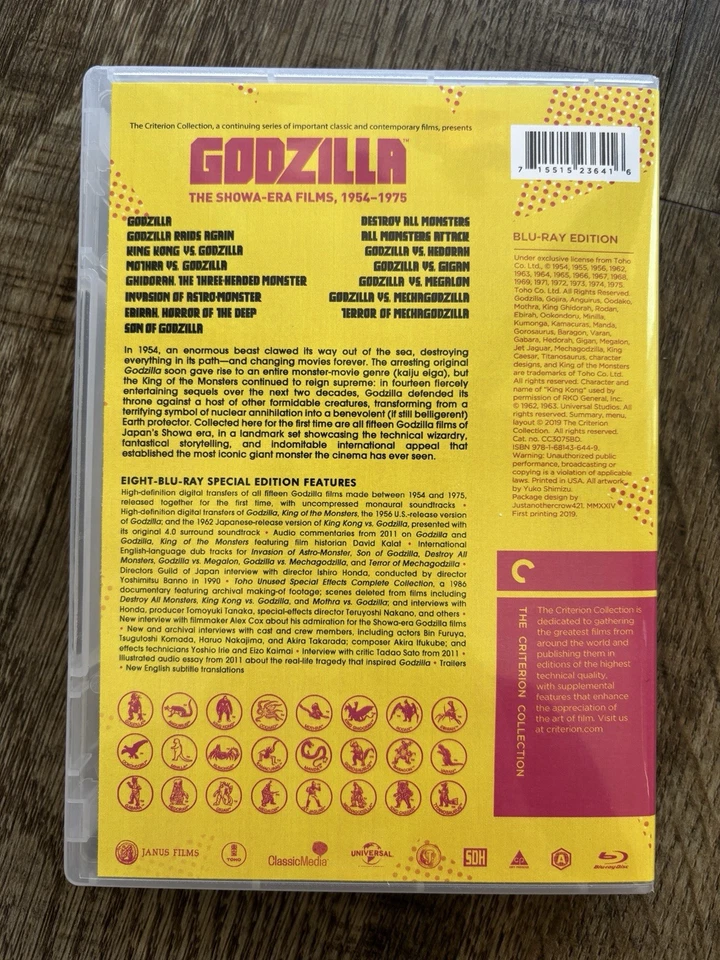 Godzilla Collection Showa Era Custom Cover W/ Empty Case (No Discs) - Image 2 of 4