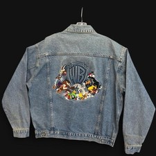 Vintage 1998 Warner Bros Studio Store Looney Tunes Denim Jacket Mens Large WB
