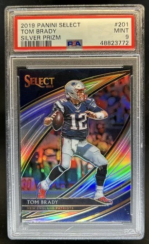 2019 Panini Select Tom Brady Silver Prizm Field Level #201 Patriots PSA 9