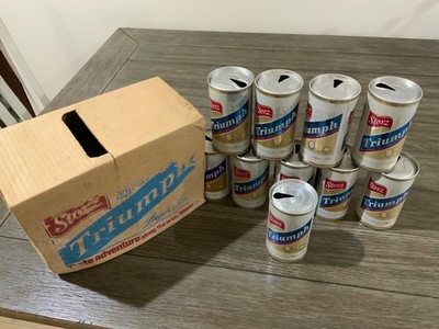 Ten Storz Triumph Beer Cans Empty with Box