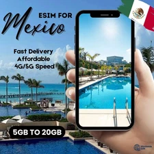 Mexico eSIM 5GB to 20GB | 4G/5G Data Plan | Cheap | Same-Day Delivery