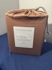 Casaluna Premium Cotton Sateen 600TC Sheet Set Cal King Light Khaki