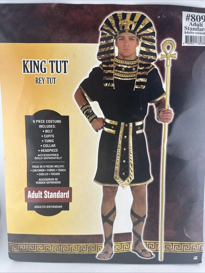 Disfraz de Halloween Rey de Egipto Adulto Faraón Egipcio Rey Tut Adulto Estándar Foto 2 de 4