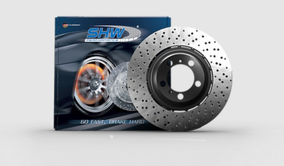 SHW Performance Right Rear Cross-Drilled Brake Rotor for BMW M4 GTS 2016