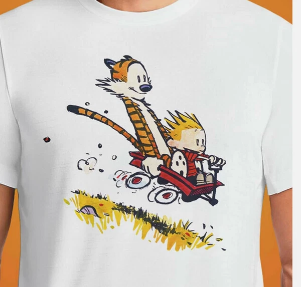 Calvin and Hobbes white T-shirt Unisex tee All sizes S to 5Xl